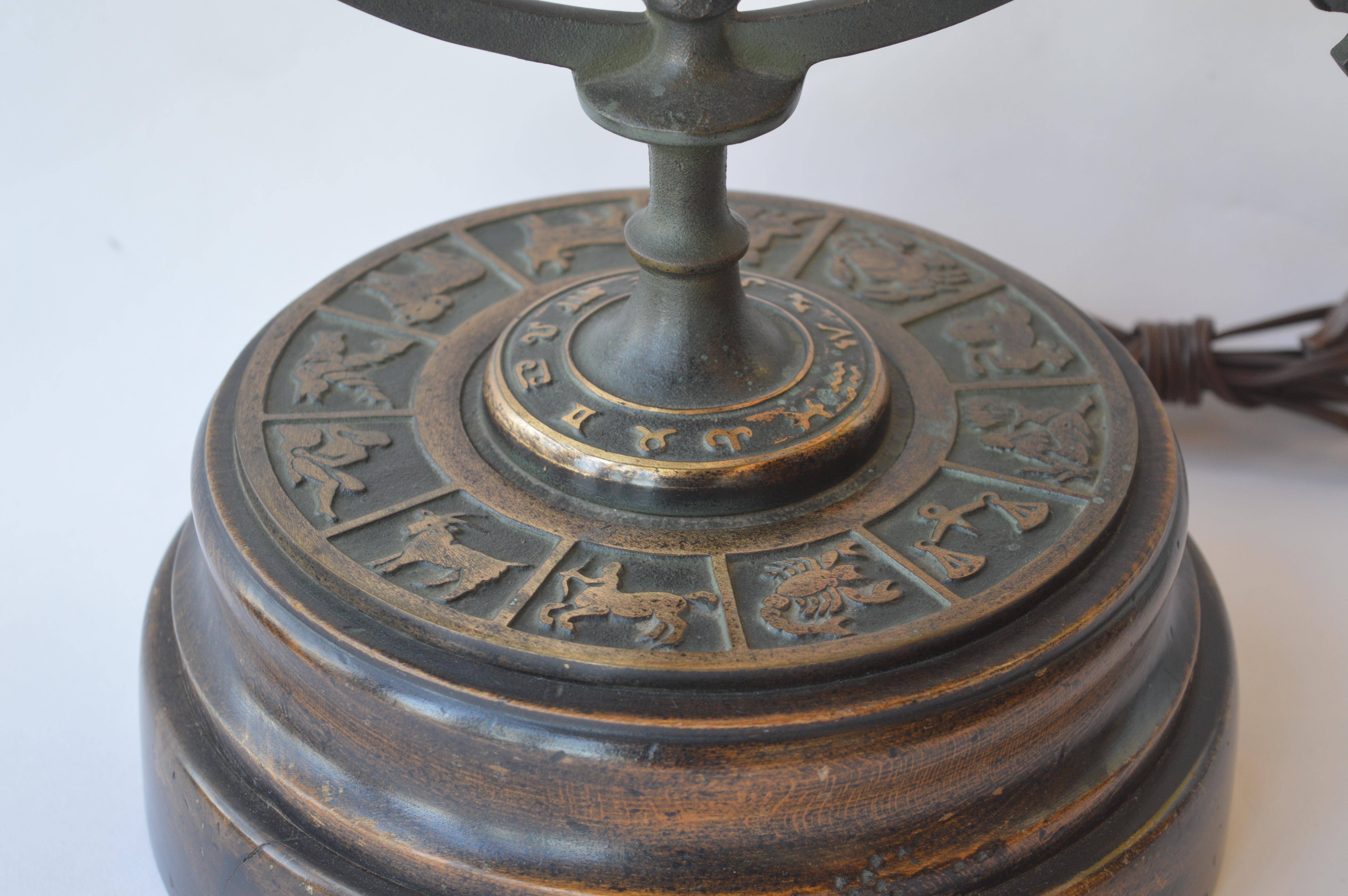 American Pair of Astrology Table Lamps