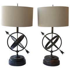 Vintage Pair of Astrology Table Lamps