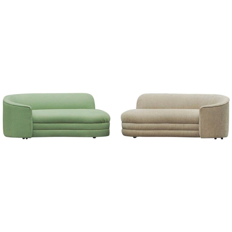Pair Of Asymmetrical Mid Century Modern Chaise Lounge Sofas In Art Mid Century Modern Chaise Lounge Sofas