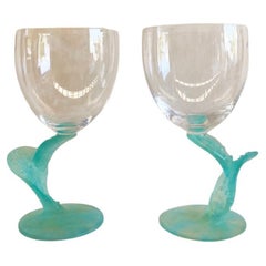 Pair of âte-de-Verre DAUM "CACTUS" Goblets