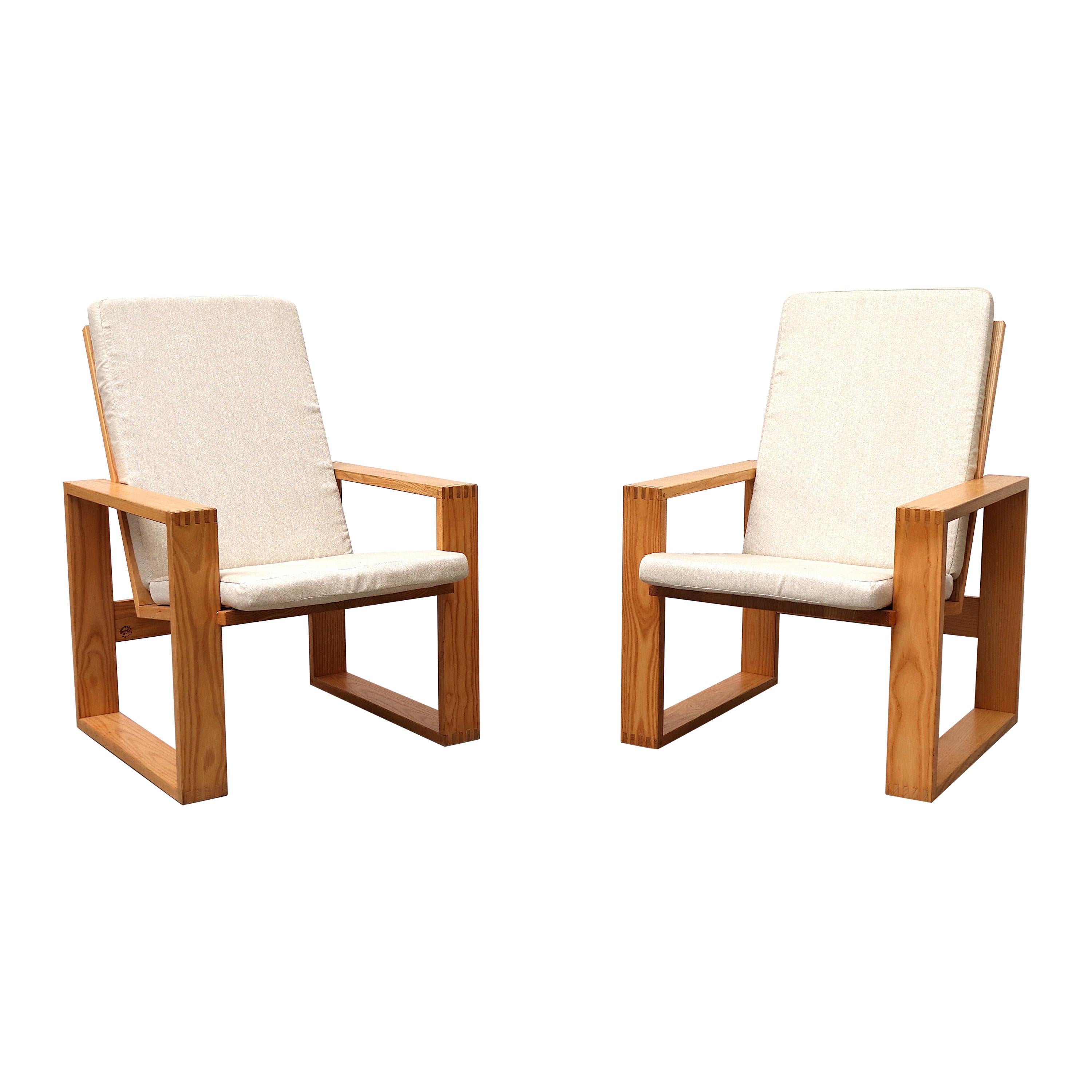 Pair of Ate Van Apeldoorn High Back Lounge Chairs