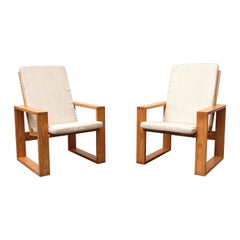 Paar Ate Van Apeldoorn Lounge-Stühle mit hoher Rückenlehne