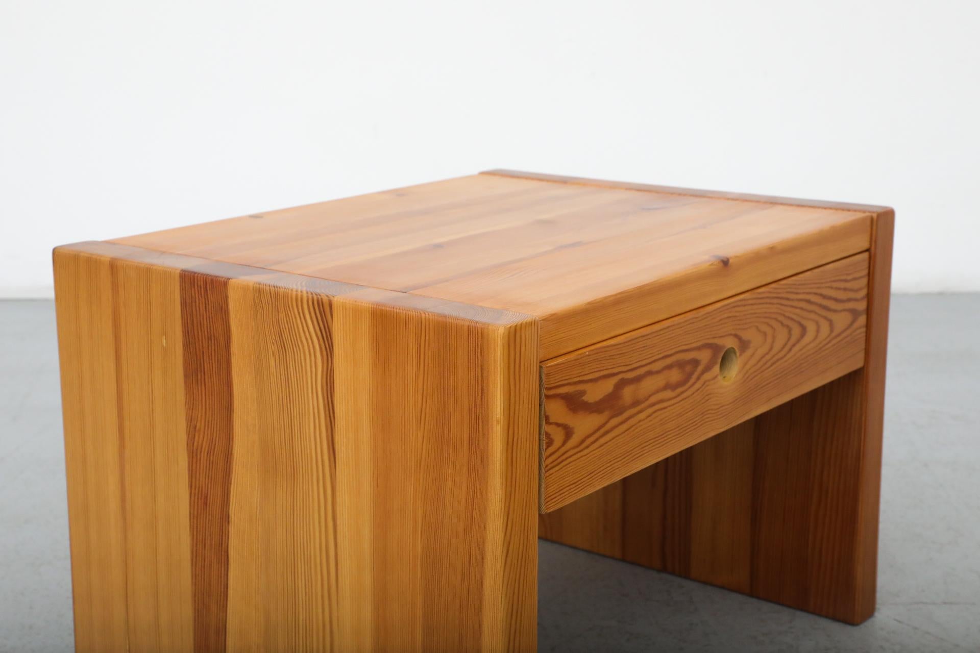 Pair of Ate Van Apeldoorn Pine Side Tables or Night Stands with Drawers 9