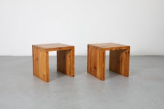 Pair of Ate Van Apeldoorn Pine Waterfall Nightstands or Side Tables