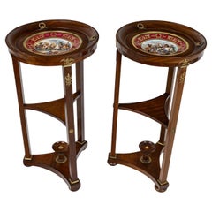 Pair of Athenian Pedestal Tables Empire Style, Early 20th Century.