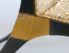 Pair of Athens Lounge Chairs by Thomas Pheasant for Baker, Klismos Gold Tufted