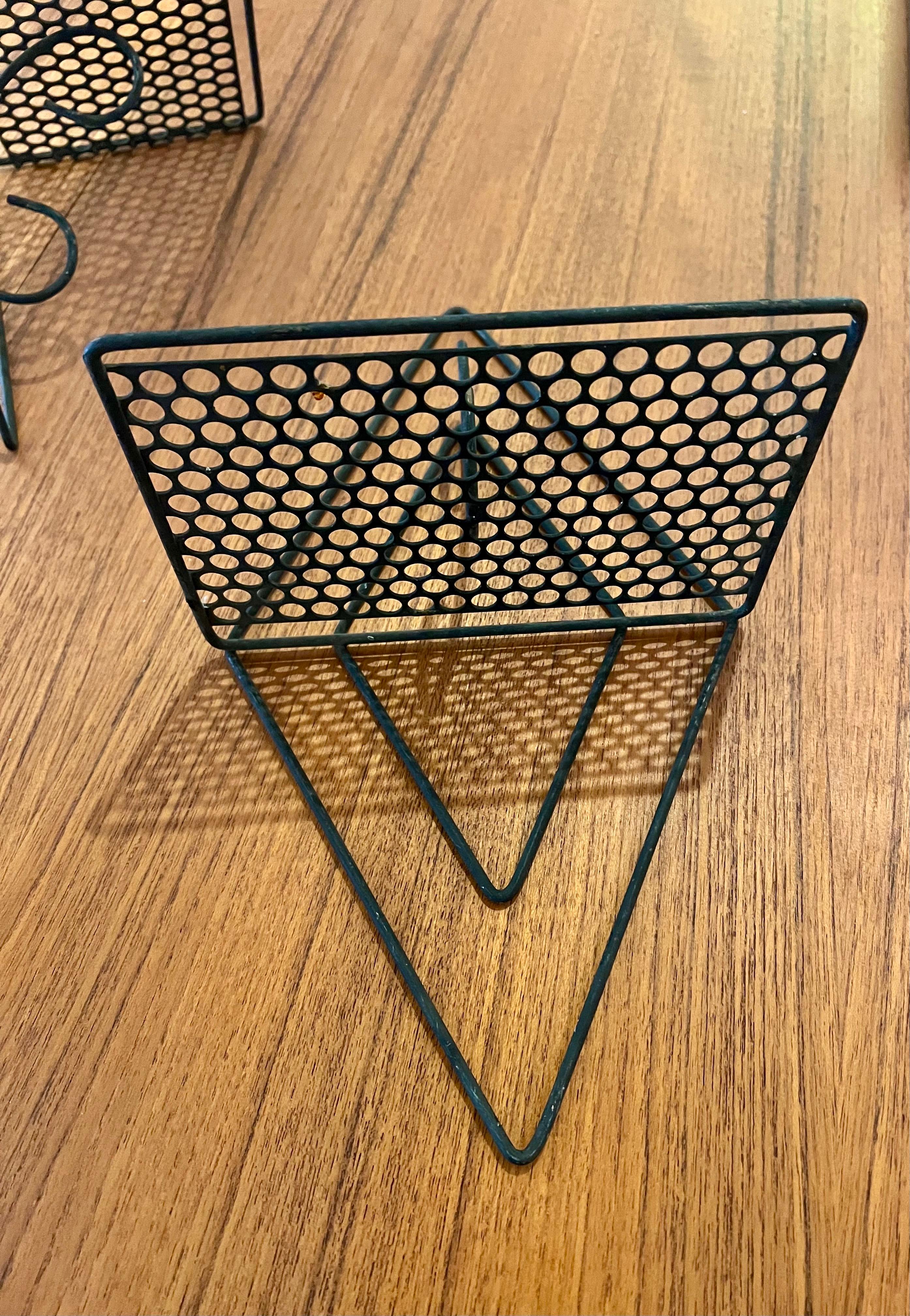 20th Century Pair of Atomic Age Mid Century Metal Decorative Shelves