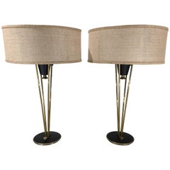 Pair of Atomic Era Gerald Thurston for Lightolier Rocket Table Lamps