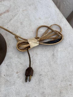 1960s Atomic Era Vintage Green Speckled Ceramic Table Lamps Pair