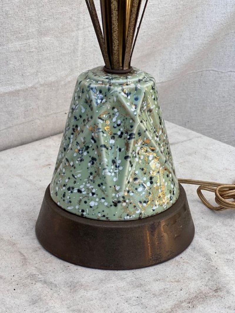 Mid-Century Modern Paire de lampes de table vintage en céramique de l'ère atomique en vente