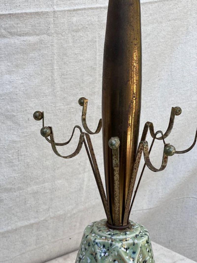 American Pair of Atomic Era Vintage Ceramic Table Top Lamps For Sale