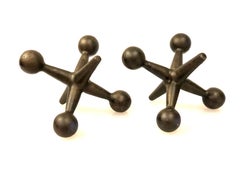 Pair of Atomic Jacks Bookends, Doorstop or Paperweight Bill Curry