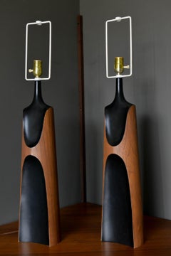 Pair of Atomic Style Table Lamps by Richard Barr for Laurel, 1965