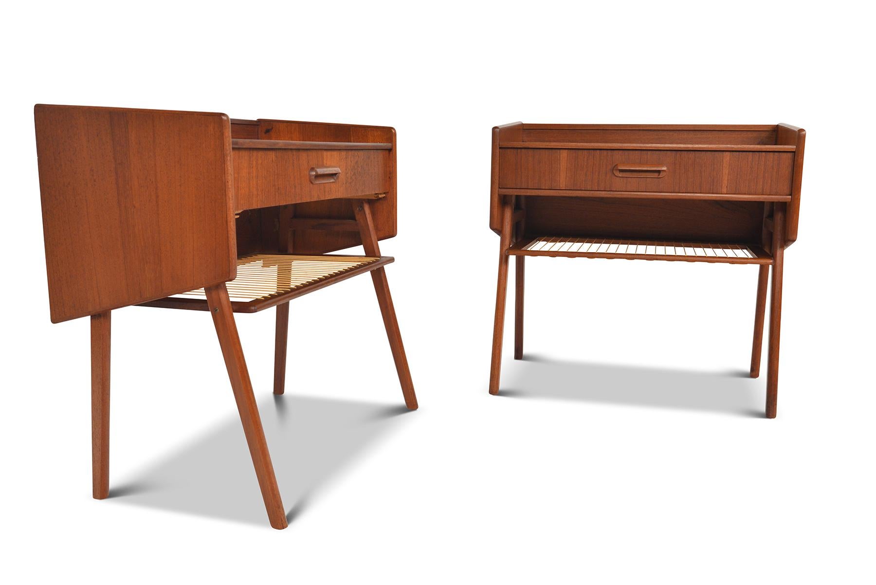 Origin: Denmark
Designer: Unknown
Manufacturer: Unknown
Era: 1960s
Materials: Teak, Plastic
Measurements: 24? Width x 12? Depth x 23? Height

Condition: In excellent original condition with light vintage wear. Will be addressed during