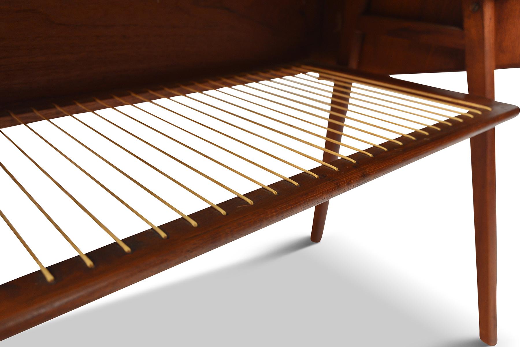 20th Century Pair Of Atomic Teak Nightstands With Wire Racks