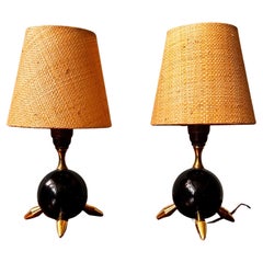 Pair of Atomic Tripod Table Lamps 1950's Italy
