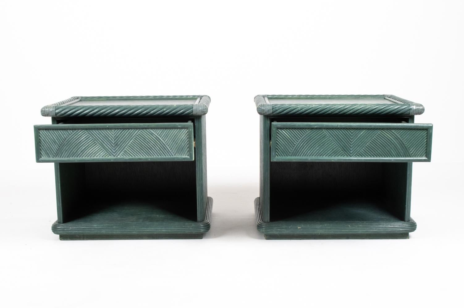 Pair of Attr. DUX Swedish Mid-Century Nightstands or End Tables For Sale 1