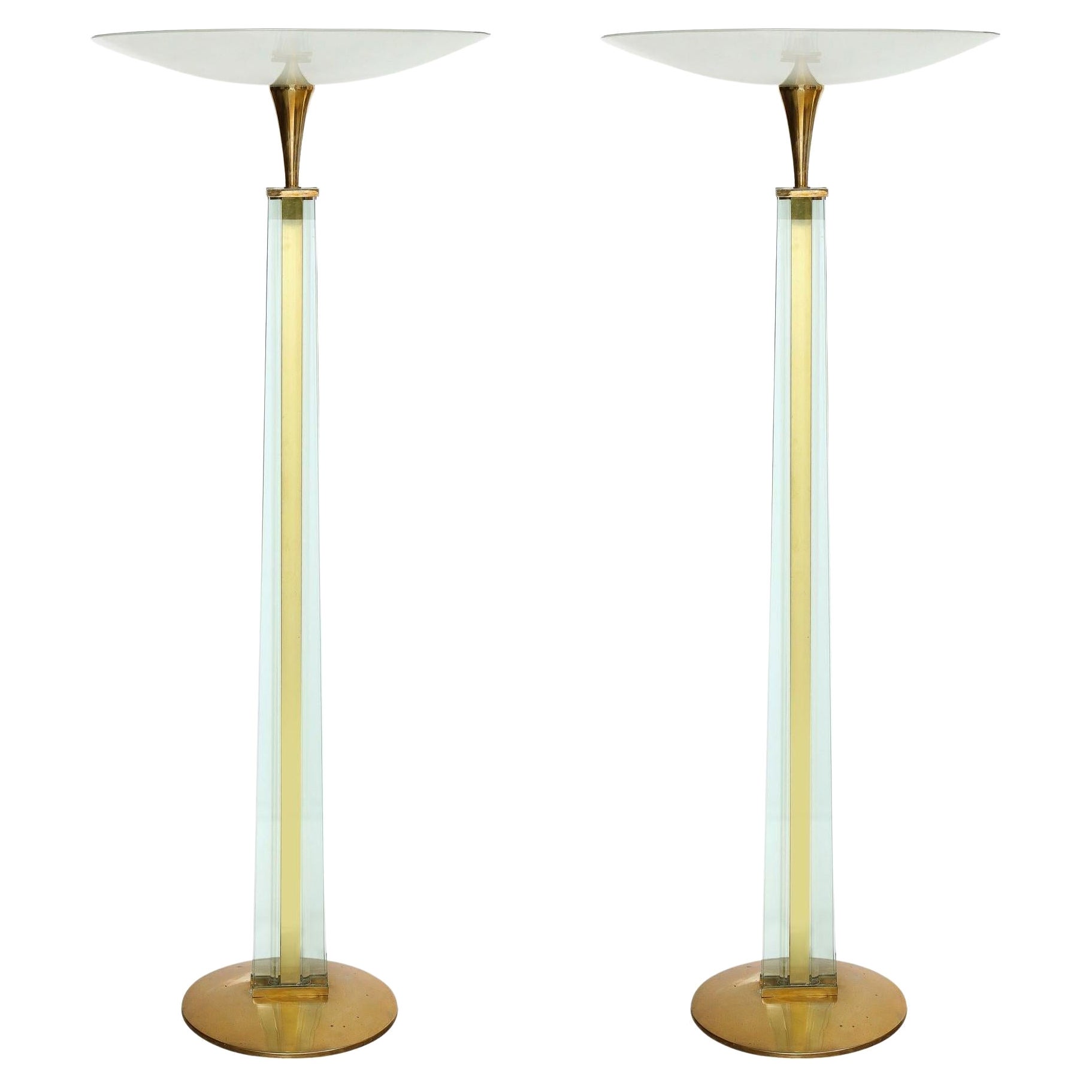 Pair of Attr. Fontana Arte Torchieres by Pietro Chiesa