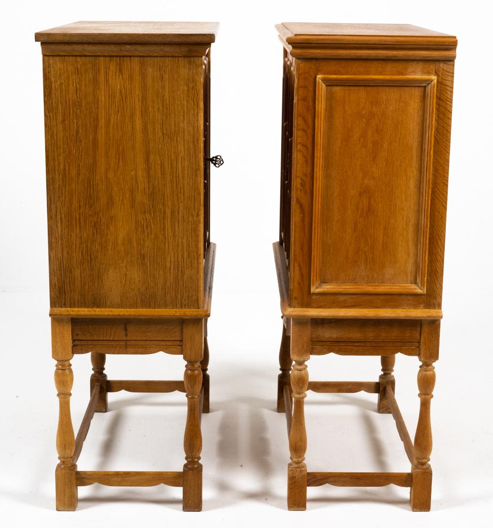 Pair of Attr. Henning Kjaernulf Carved Oak Cabinets For Sale 6