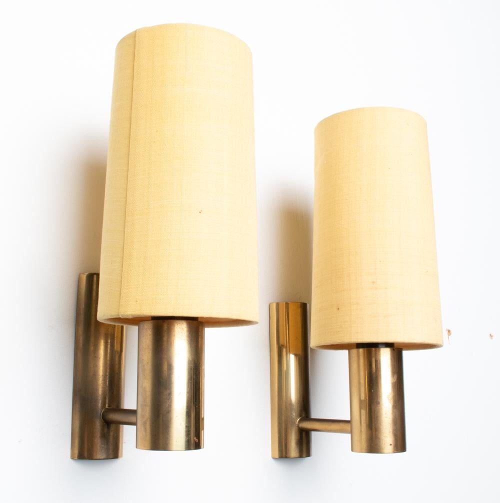 Pair of Attr. Th. Valentiner Danish Mid-Century Brass Wall Sconces For Sale 2