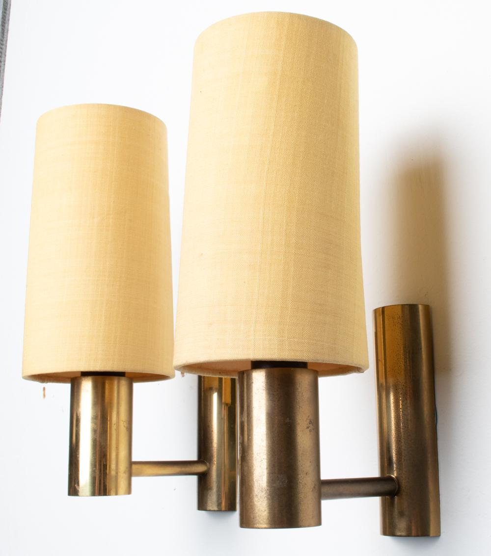 Pair of Attr. Th. Valentiner Danish Mid-Century Brass Wall Sconces For Sale 3