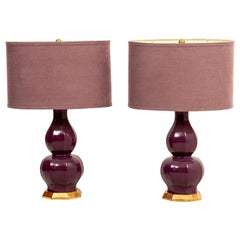 Pair of Aubergine Christopher Spitzmiller Lamps
