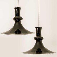 Pair of Aubergine Holmegaard Hanging Lamps, 1970