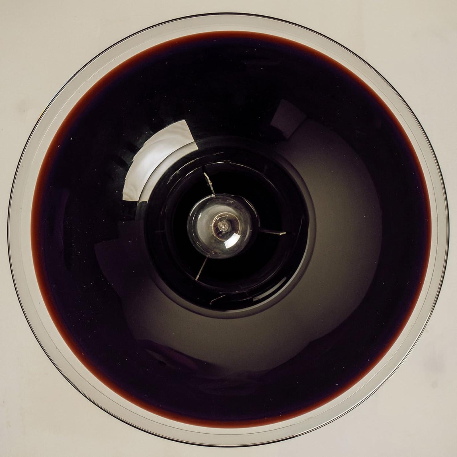 Danese Coppia di lampade a sospensione Holmegaard color melanzana, 1970 in vendita