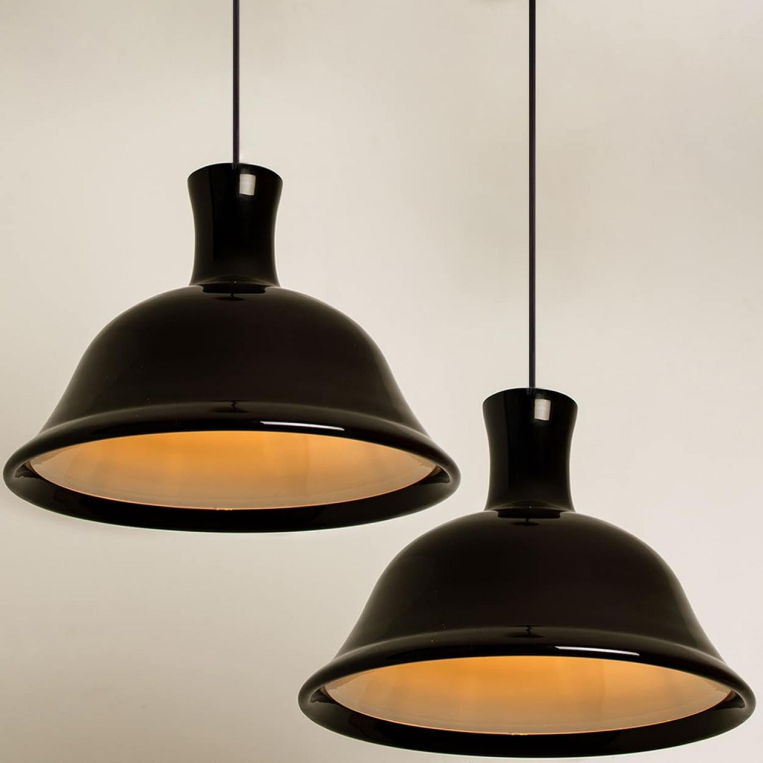 Pair of Aubergine Holmegaard Hanging Lamps by Michael Bang, 1970 For Sale 2