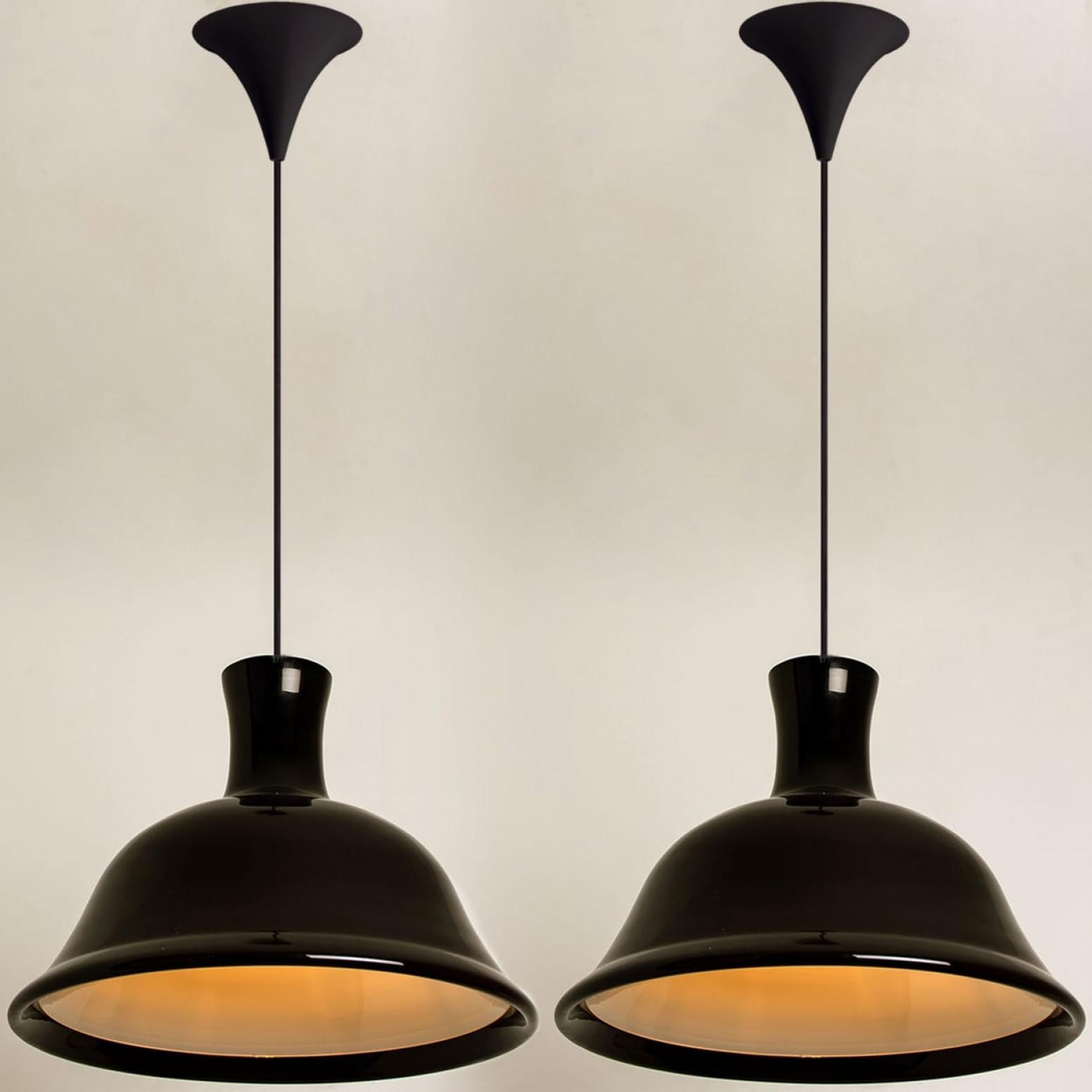 Pair of Aubergine Holmegaard Hanging Lamps by Michael Bang, 1970 For Sale 3