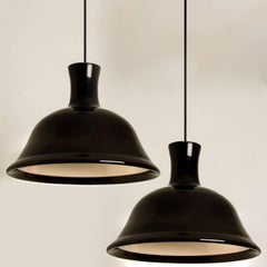 Pair of Aubergine Holmegaard Hanging Lamps by Michael Bang, 1970