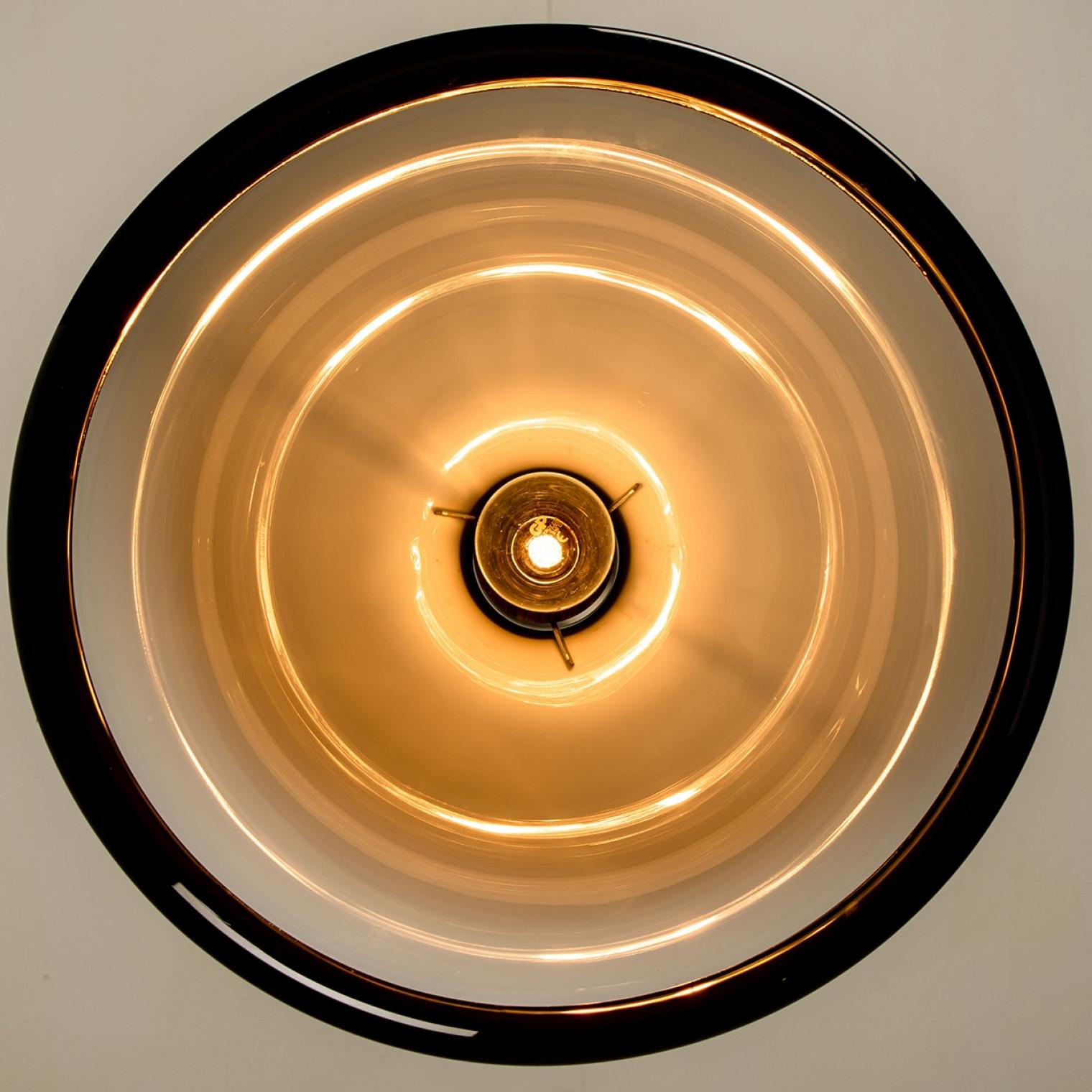 Danish Pair of Aubergine Holmegaard Hanging Lamps by Michael Bang, 1970 For Sale