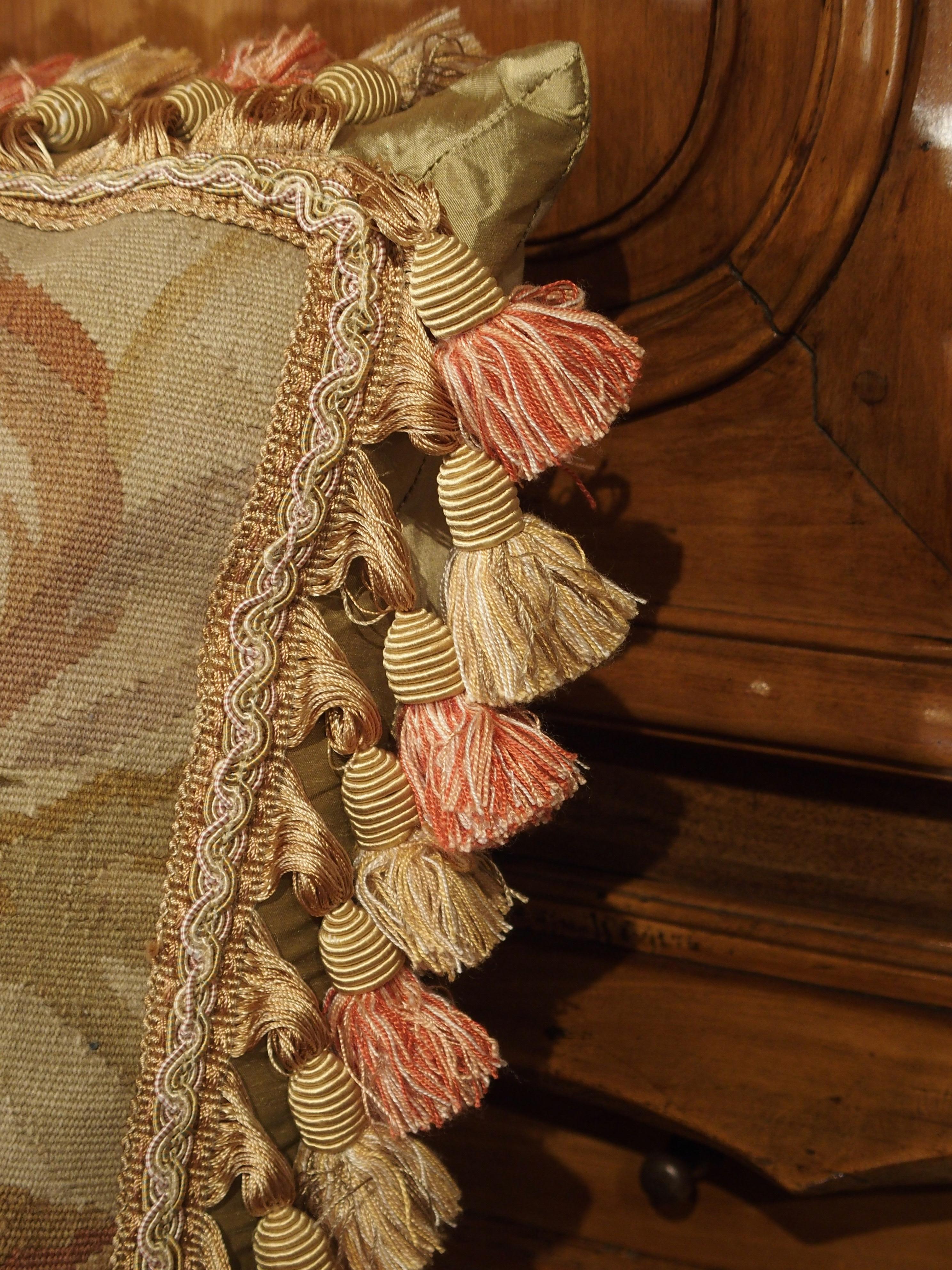 Pair of Aubusson Pillows with Silk Tassels 6