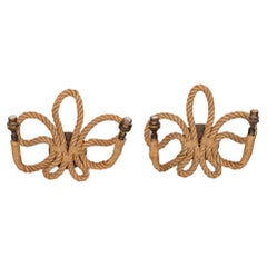 Pair of Audoux and Minet Rope Sconces