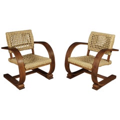 Pair of Audoux Minet Lounge Chairs from France, circa 1940