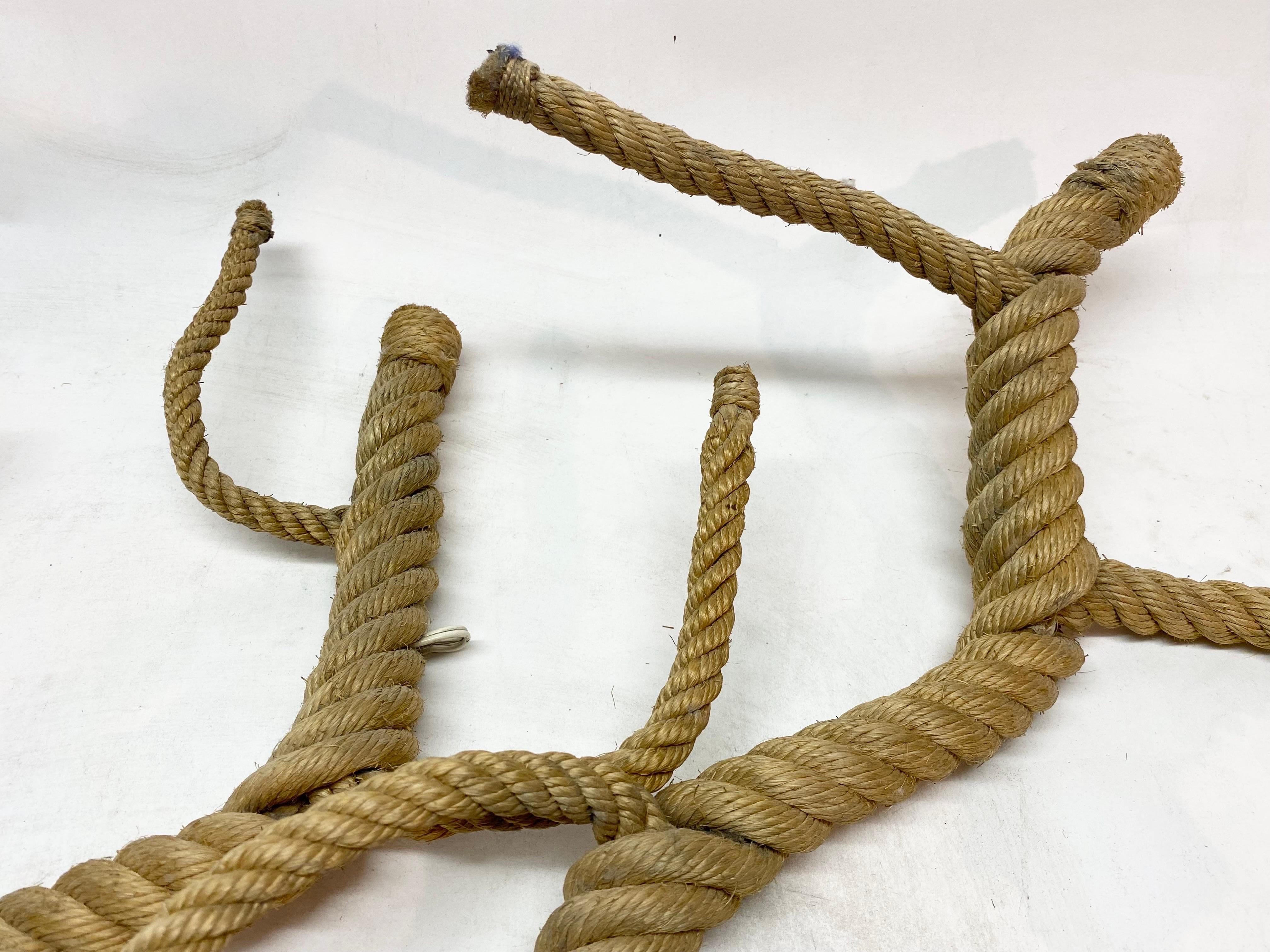 Pair of Audoux Minet Rope Sconces For Sale 3