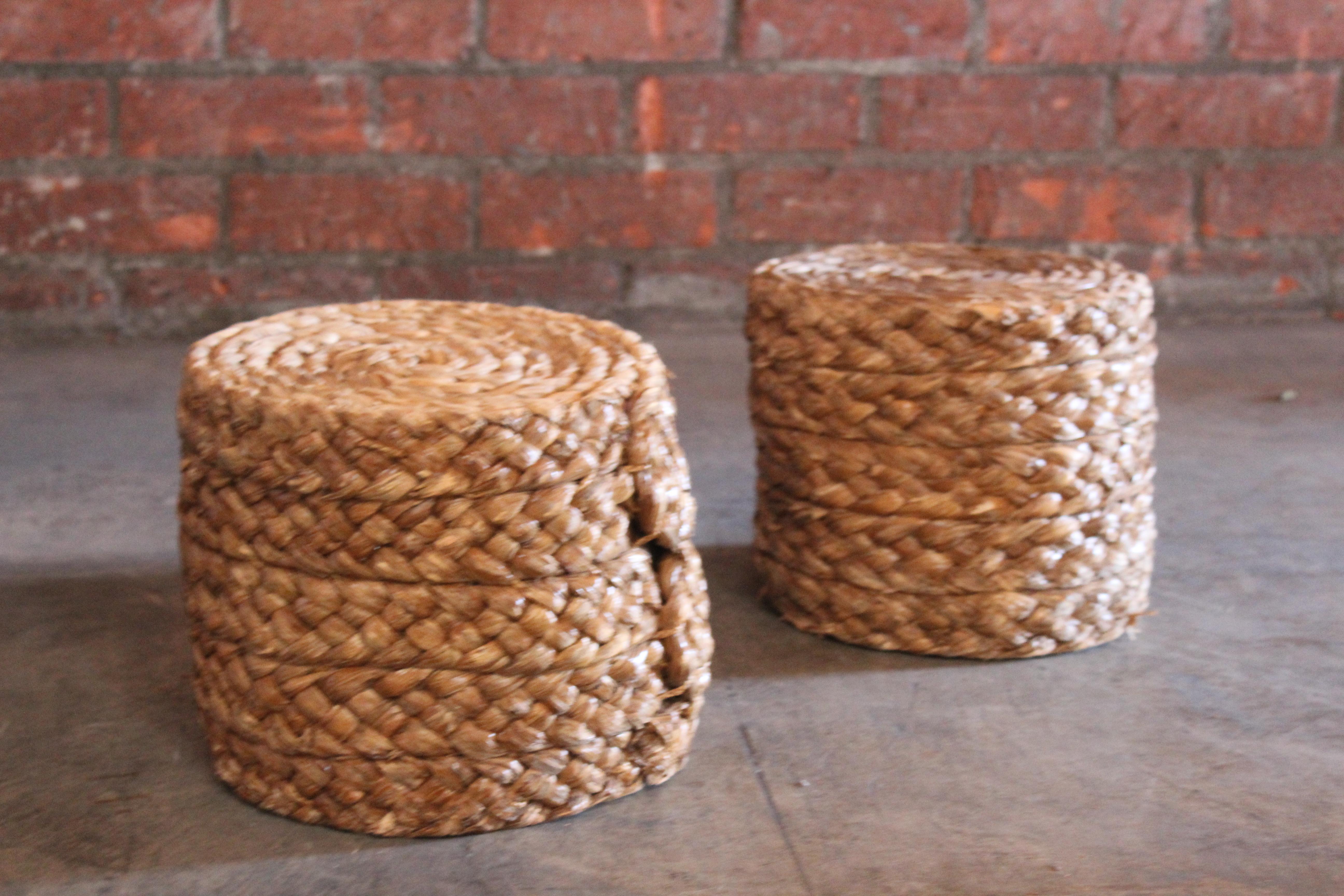Pair of Audoux-Minet Rope Stools 5