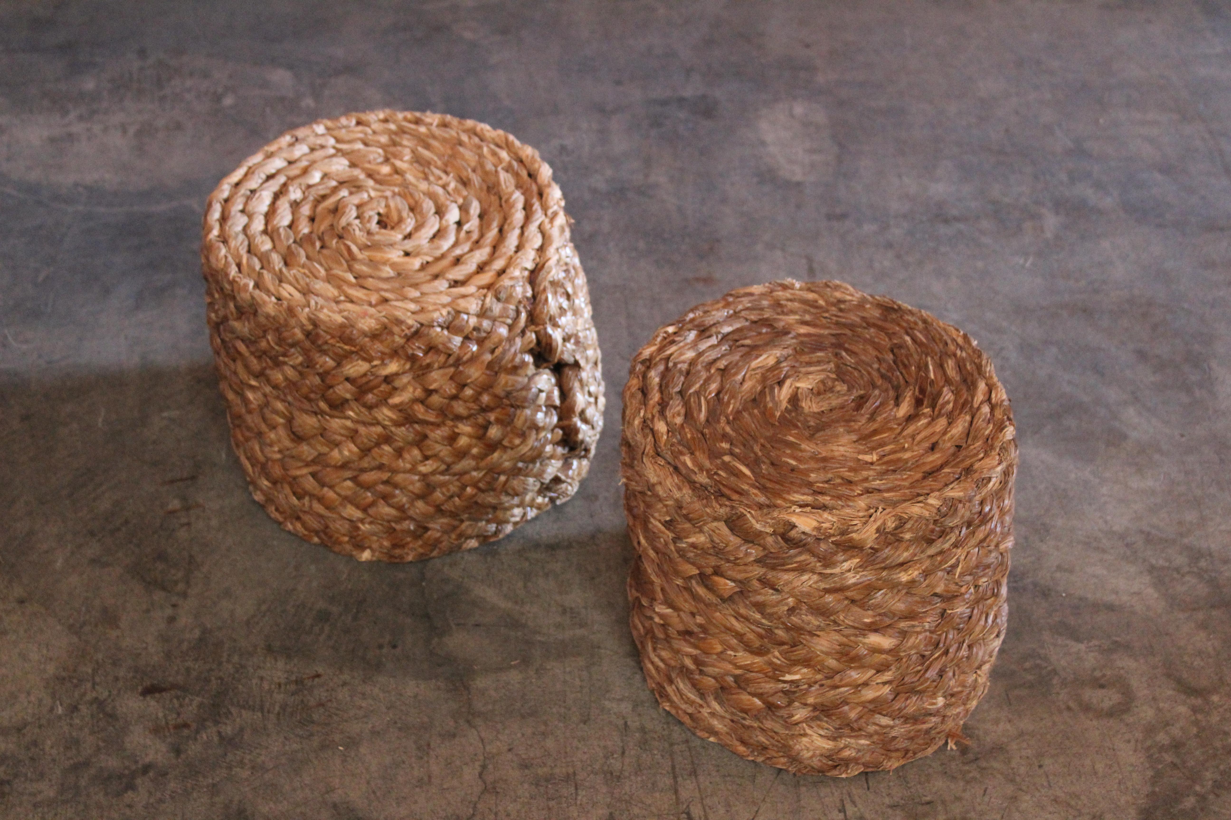 Pair of Audoux-Minet Rope Stools 3