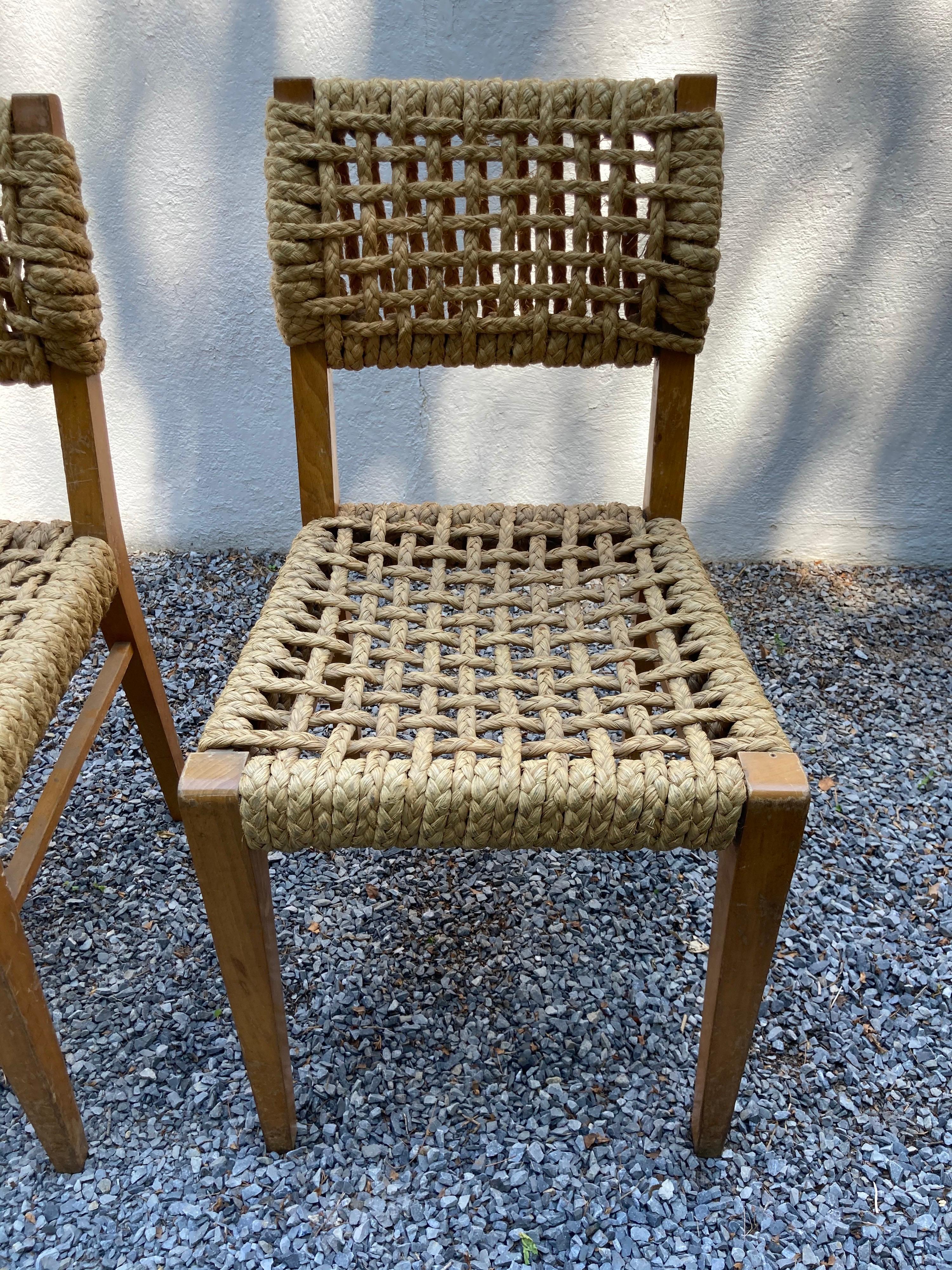 French Pair of Audoux Minet Side Chairs