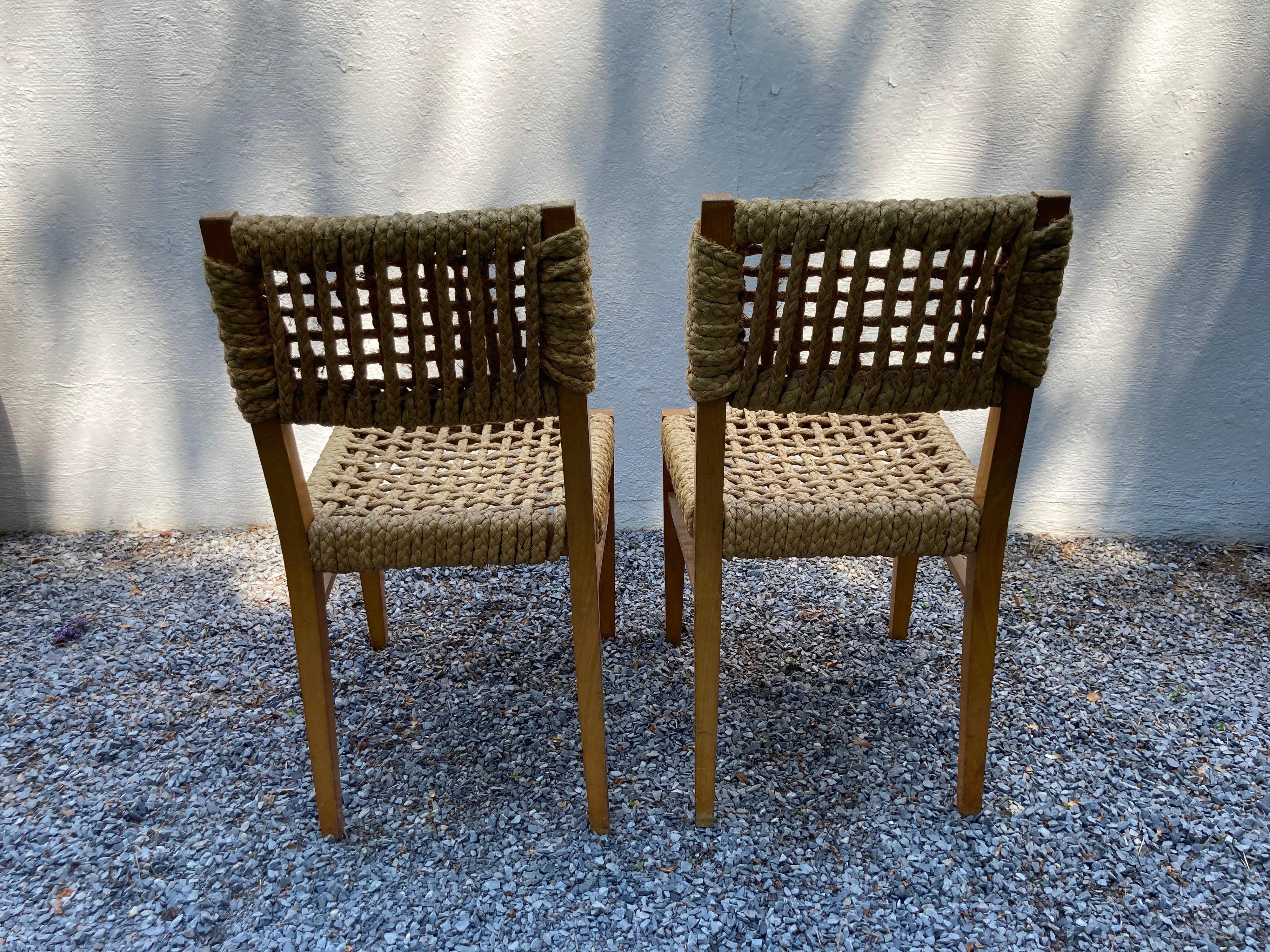 Pair of Audoux Minet Side Chairs In Good Condition In East Hampton, NY