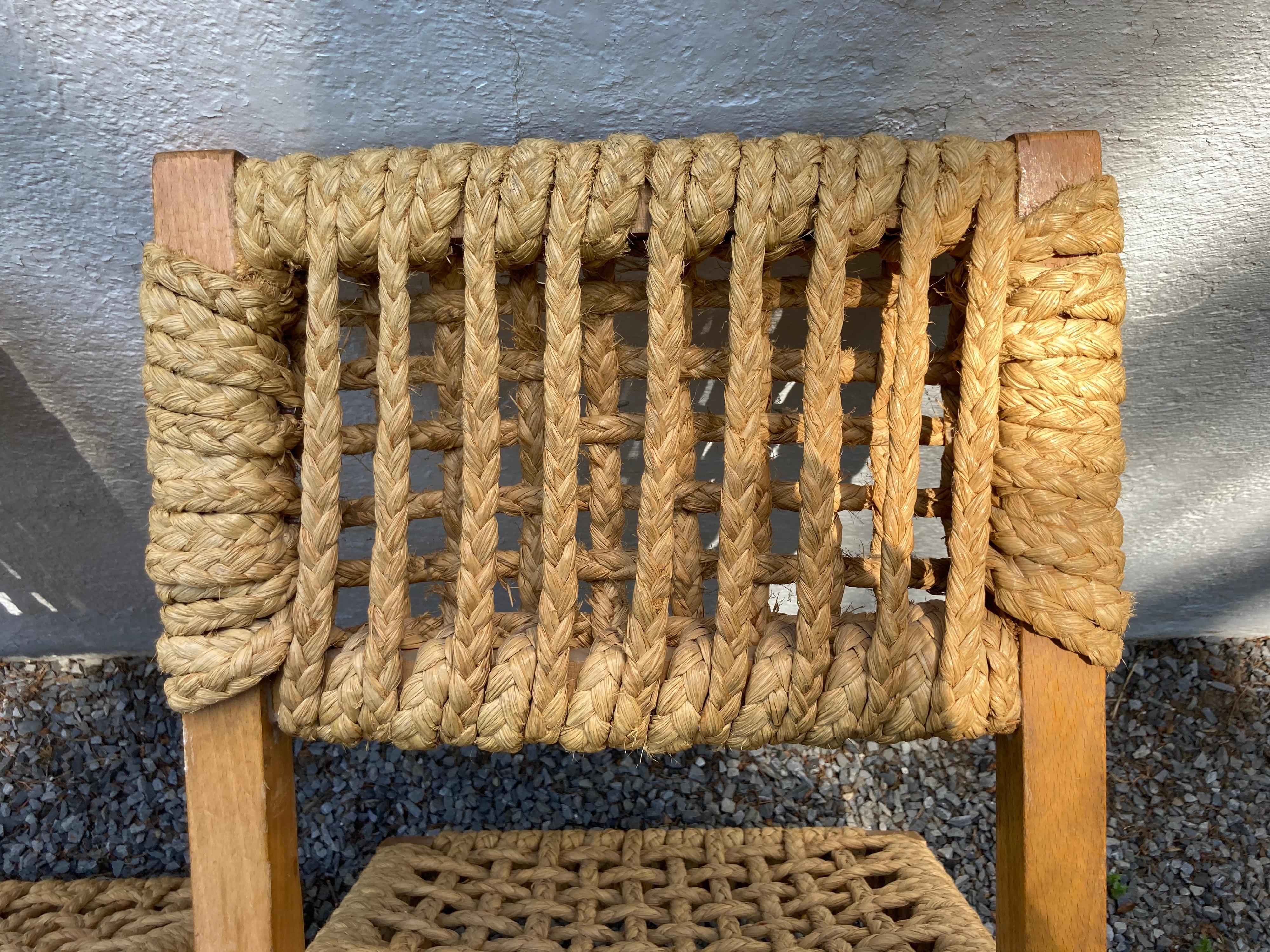 Rope Pair of Audoux Minet Side Chairs