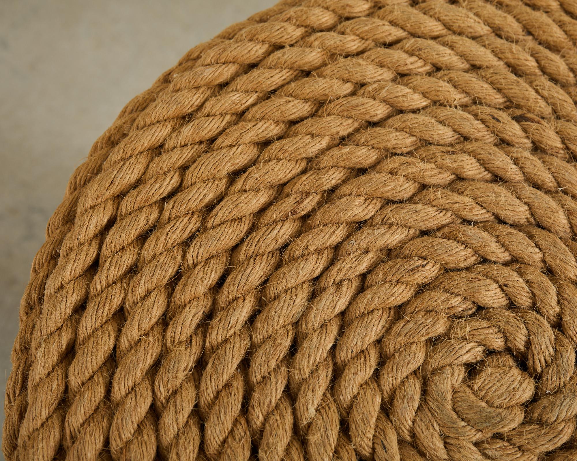 Pair of Audoux-Minnet Style Rope Drink Table Stools For Sale 5