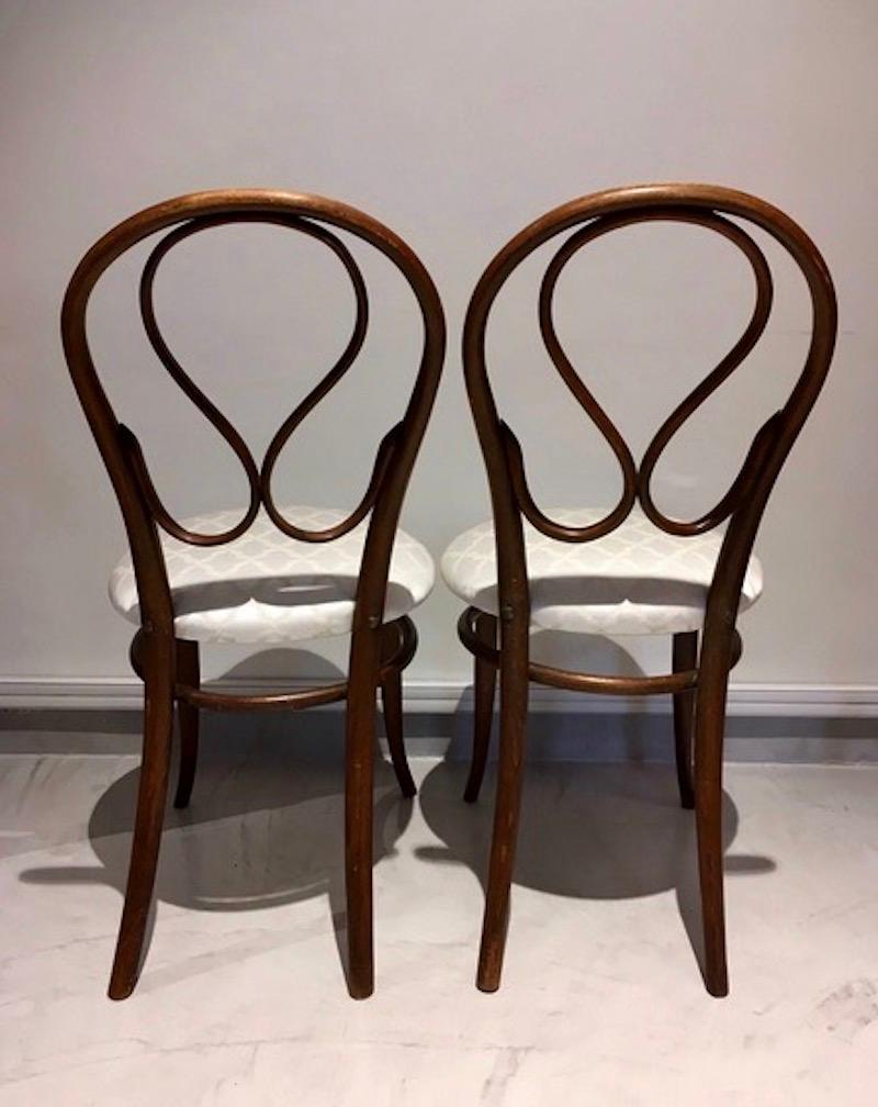 Austrian Pair of August Thonet Bentwood Chairs by Thonet Bros For Sale