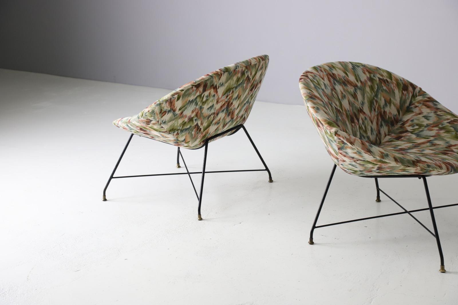 Pair of Augusto Bozzi ‘Minoletta’ Lounge Chairs for Saporiti 6