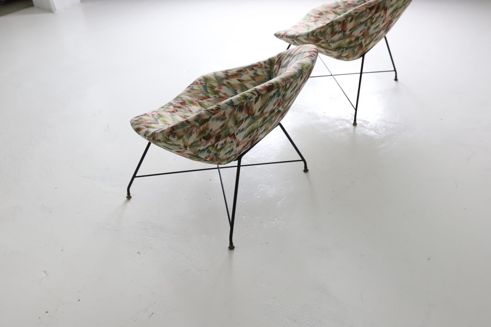 Pair of Augusto Bozzi ‘Minoletta’ Lounge Chairs for Saporiti 1