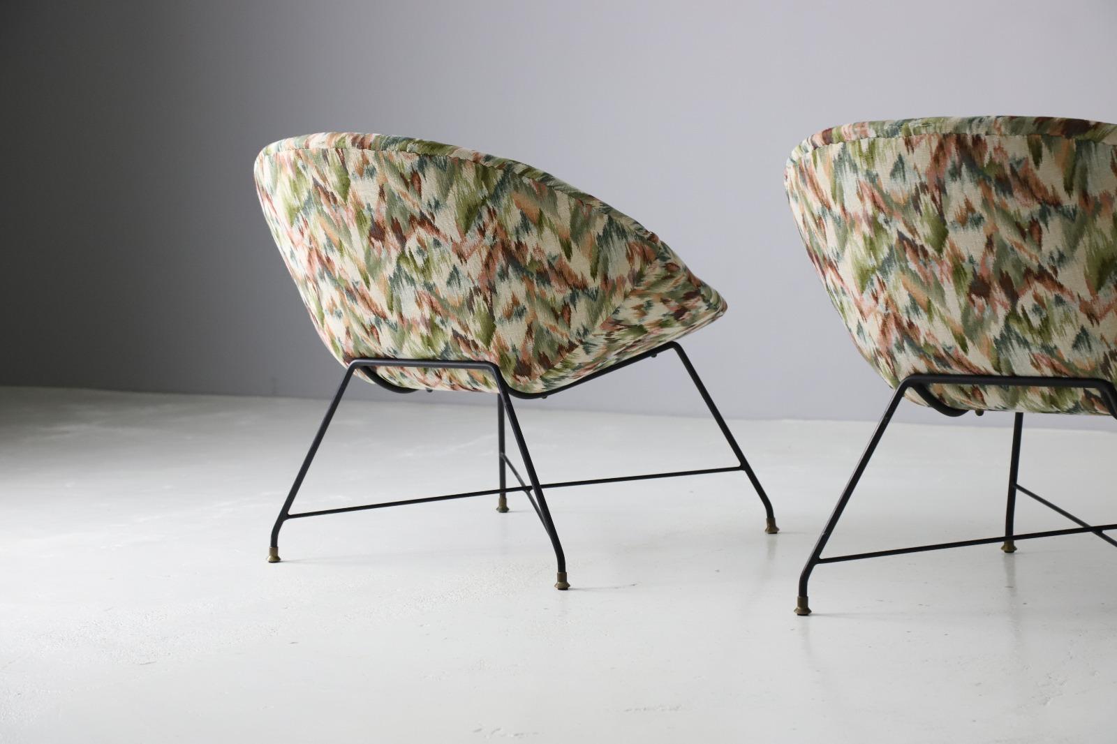 Pair of Augusto Bozzi ‘Minoletta’ Lounge Chairs for Saporiti 2