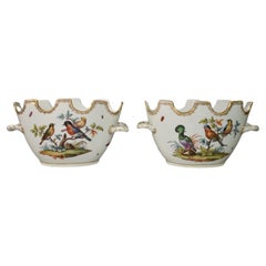 Pair of Augustus Rex Cachepots in the Rothschild Bird Pattern