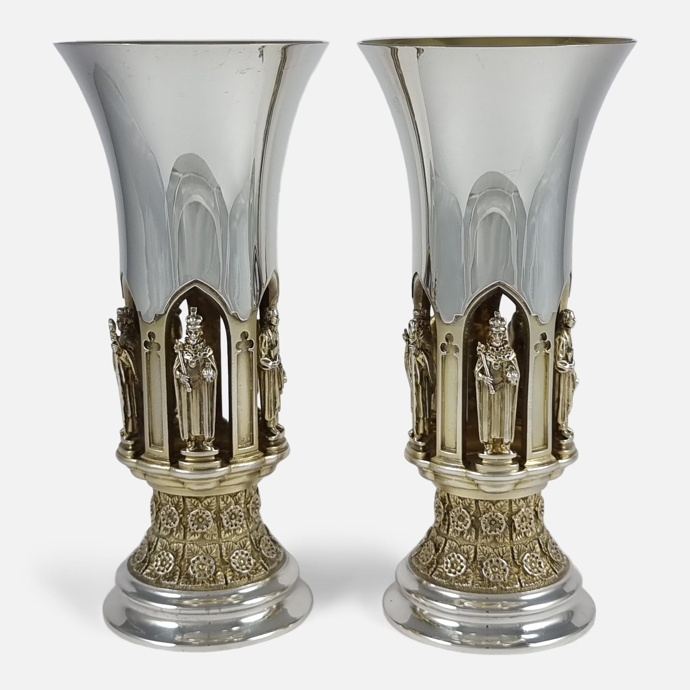Pair of Aurum Silver Gilt 'Ripon Diocese Foundation' Goblets by Hector Miller In Good Condition In Glasgow, GB