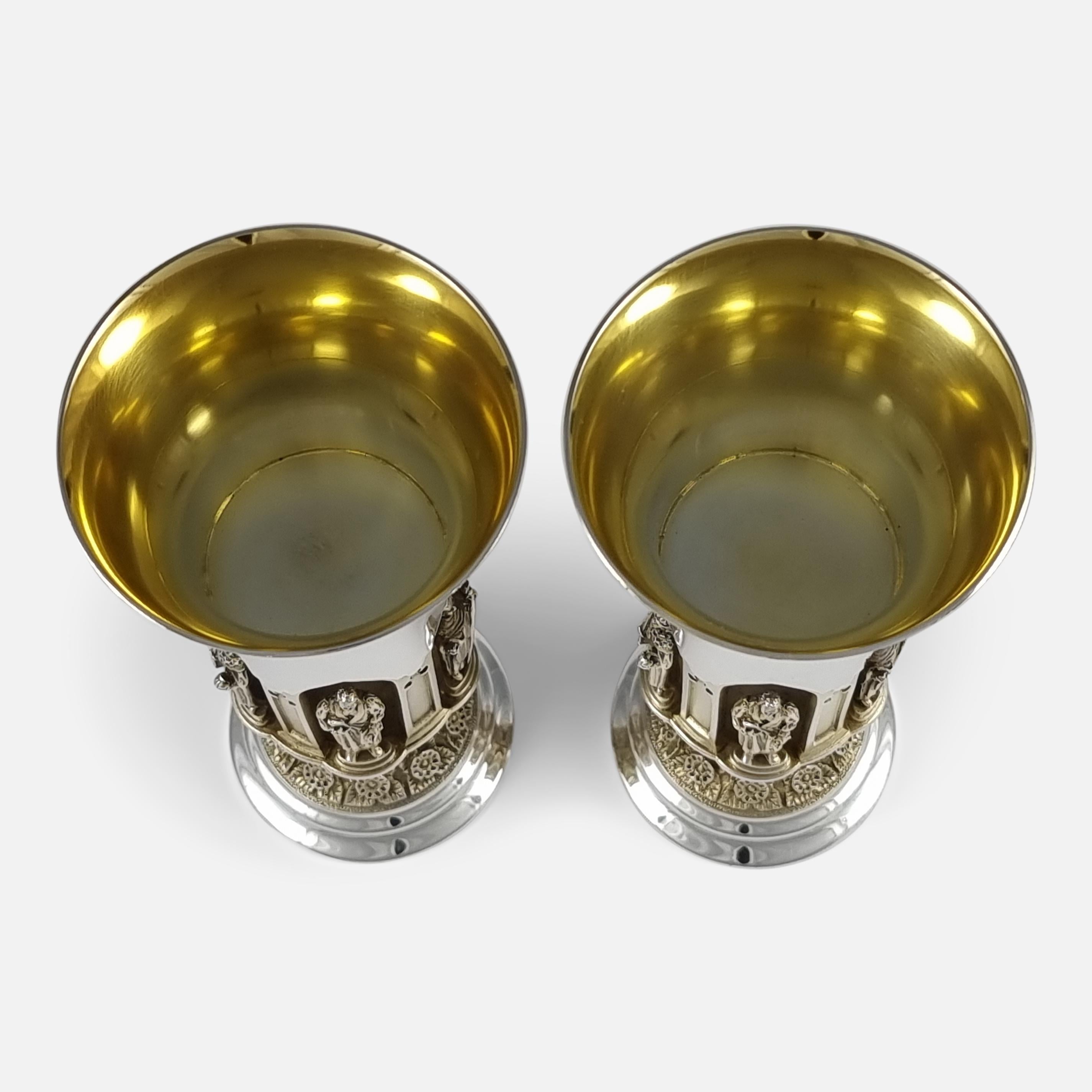 Pair of Aurum Silver Gilt 'Ripon Diocese Foundation' Goblets by Hector Miller 2