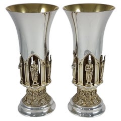 Pair of Aurum Silver Gilt 'Ripon Diocese Foundation' Goblets by Hector Miller
